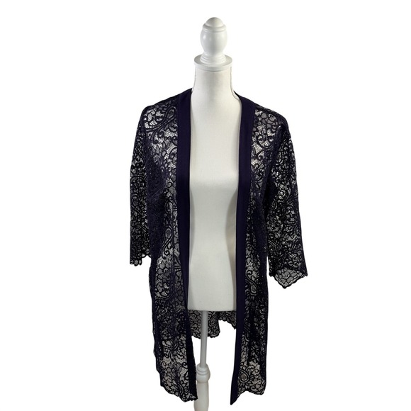 Maya Brooke Other - Maya Brook Lace Plum 3/4 Sleeve Cover Up Size 12